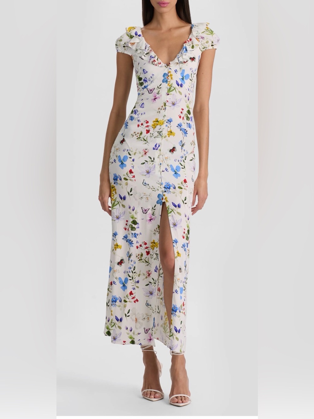 Alice + Olivia White butterfly dress